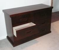 WALNUT WARDROBE AND CHEST OF DRAWERS